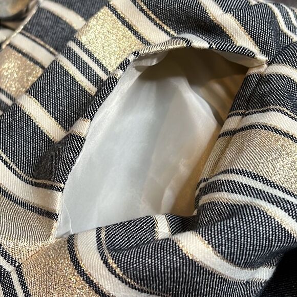 J. CREW Factory Sparkle Glam Metallic Candy Stripe Fit & Flare Party Minidress - Picture 6 of 10